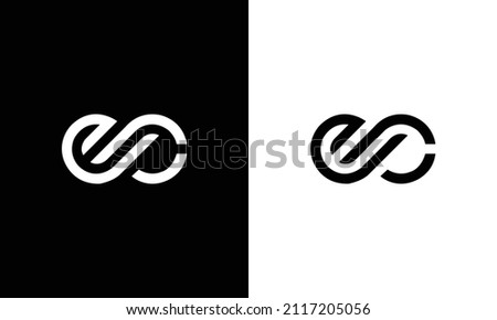 initial letter ec linked round lowercase logo