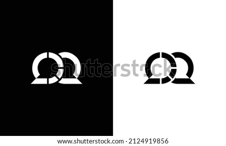 Letter QQ monogram logo, Initial letter QQ line art logo