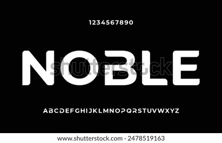 Modern font design, trendy alphabet letters and numbers vector illustration