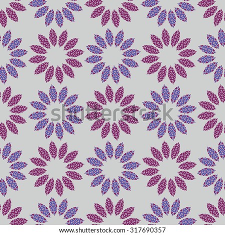 geometric floral Asian seamless pattern - illustration