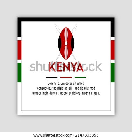 Illustration of Kenya Independence Day Celebration with National Emblem and Flag of Kenya.