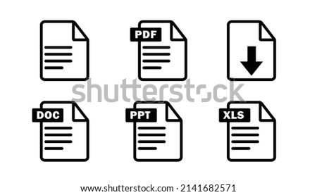 Word, pdf, ppt, excel document file icons