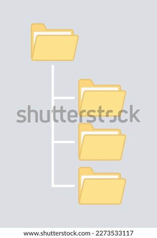 folder icons structure horizontal tree