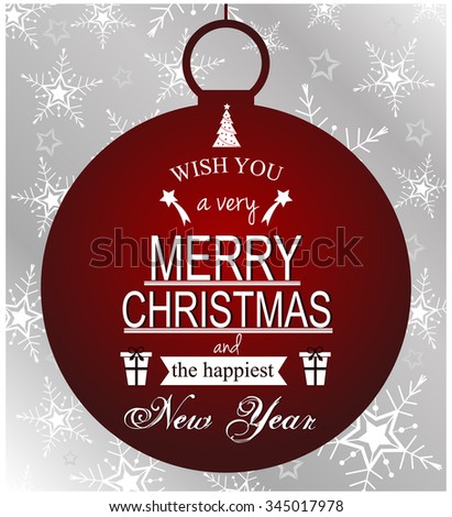 Merry Christmas And Happy New Year Greeting Card Or Background. Vector