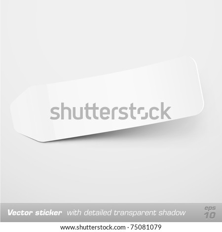 Blank sticker template with detailed shadow. Vector