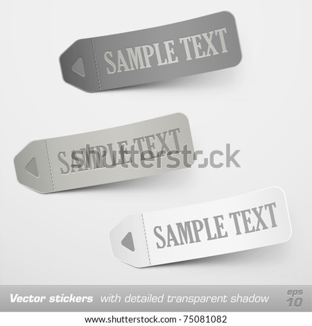 Stickers with detailed transparent shadow. Vector