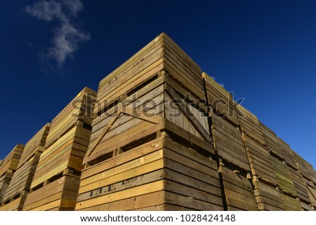Transport goods boxes, Jersey, U.K
Product protection stacked for re-use in manufacturing. Stok fotoğraf © 