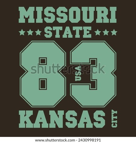 Missouri State 83 Athletics Kansas City USA T-shirt Vector