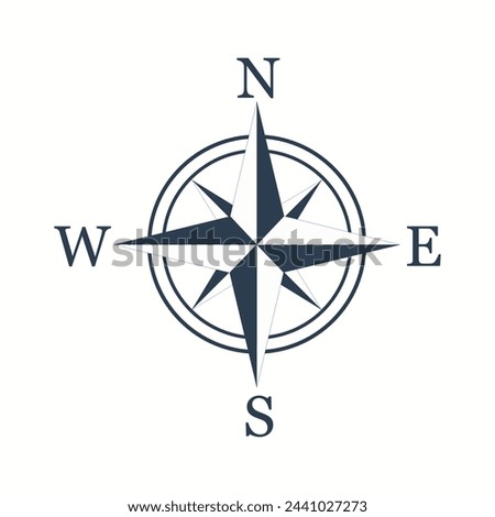 Compass rose or windrose rose of the winds flat icon for apps and websites