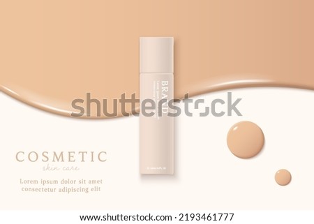 liquid foundation and cosmetics product ads template.