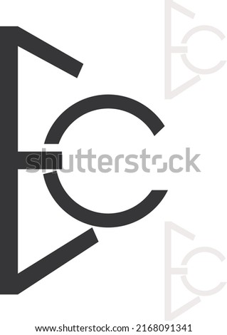 EC Letter Gaming and Information Technology Style Logo Design - Vector Stok fotoğraf © 