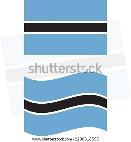 Botswana Country Flag Vector, Botswana Country Waving in Air - Vector