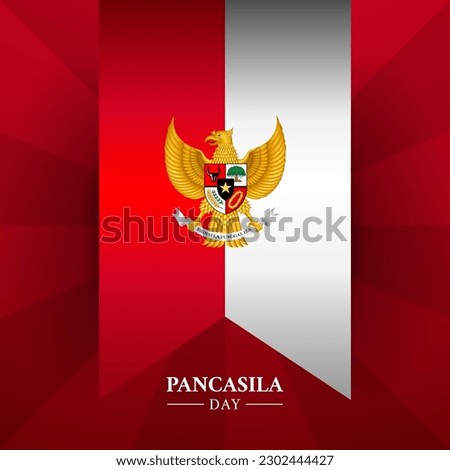 Flat gradient pancasila day template