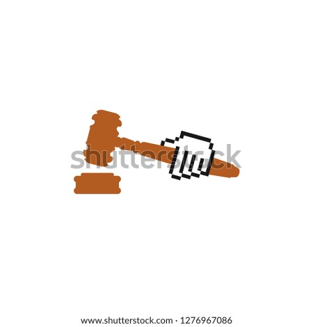 Electronic lawyer vector illustration. Legal services online. Law through online service