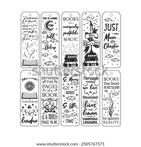 bookmark bundle, coloring bookmarks, bookmark, bookmark laser cut, laser cut files, 