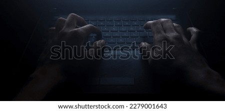 Similar – Image, Stock Photo Close-up of man hands kneading bread dough on a cutting board