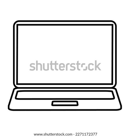 Notebook Laptop Vector line art on White Background Icon Illustration Template. Portable Personal Computer Icons Sign Symbol.