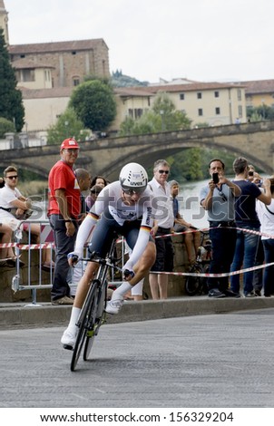 FLORENCE-SEPTEMBER 25 : The individual time trial (for man, elite) of The UCI road World Championship in Florence, on 25  September, 2013.