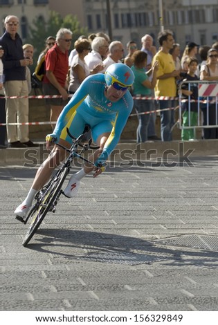 FLORENCE-SEPTEMBER 25 : The individual time trial (for man, elite) of The UCI road World Championship in Florence, on 25  September, 2013.
