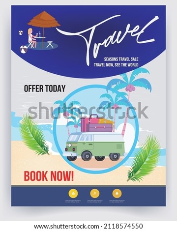 Modern company tours travel flyer design