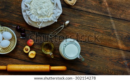 Housewife prepared ingredients for the puff pastry from which to make cupcakes for your family