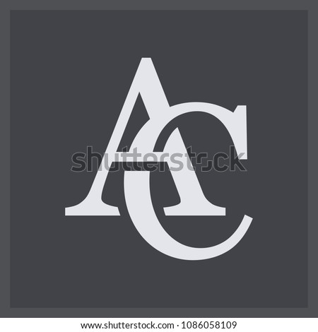 Creative elegant line curve vector logotype. Premium letter AC or CA logo design. Luxury linear creative monogram.
