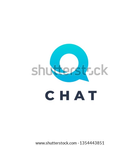 Chat bubble logo.  Consultation, communication, advice icon. Abstract speach logotype. Minimal connection symbol. Foto stock © 