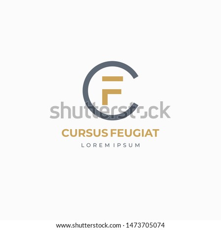 CF or FC. Monogram of Two letters C&F. Luxury, simple, minimal and elegant CF logo design. Vector illustration template.
