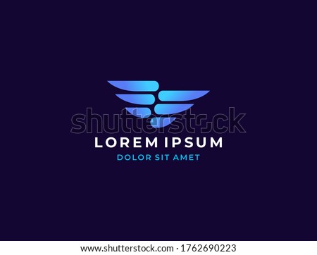 Wings logo vector design template. Delivery, business, cargo, success, money, deal, contract, team, cooperation symbol icon. Corporate financial sign.