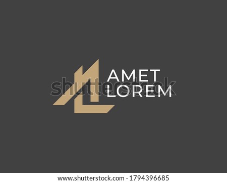 AL or LA. Monogram of Two letters A&L or L&A. Luxury, simple, minimal and elegant AL, LA logo design. Vector illustration template.