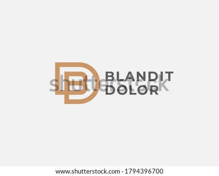 BD or DB. Monogram of Two letters B&D or D&B. Luxury, simple, minimal and elegant BD, DB logo design. Vector illustration template.