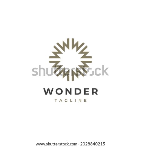 Letter W logo template. Star typography pattern logo. Unique modern creative elegant logotype. Vector icon.