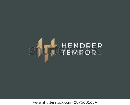 TH or HT. Monogram of Two letters T and H. Vector logo template.
