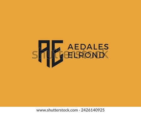 AE. Monogram of Two letters A and E. Luxury, simple, minimal and elegant AE logo design. Vector illustration template.