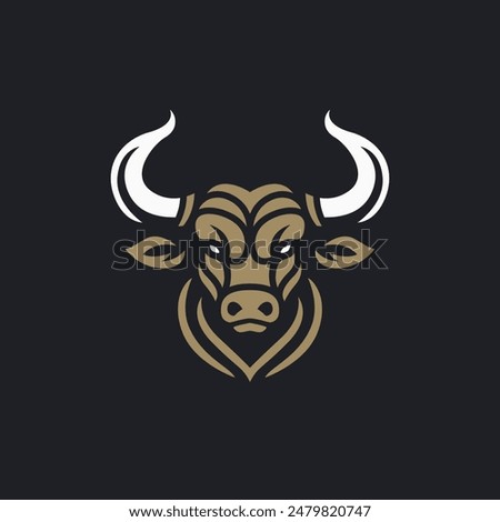 Bull head logo design. Creative bull horns symbol. Vector illustration. 