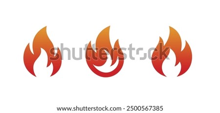 Fire flame icons set. Modern vector icon design.