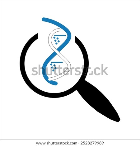 DNA search glyph Icon (vector graphics)