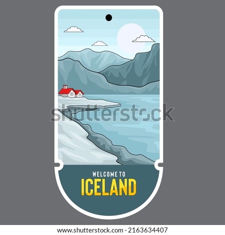 Ticket image It's Time to Travel to the Iceland Photo stock © 