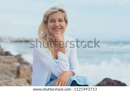 Image, Stock Photo Relaxed fashionable caucasian woman wearing red asian style kimono and traditional asian paddy hat walking amoung beautiful green rice fields and terraces on Bali island