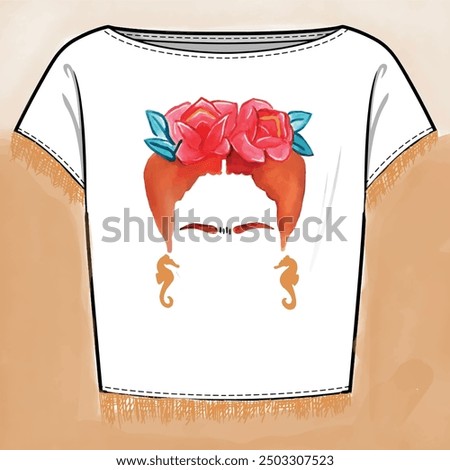 Girl tshirt and graphic design. Fashion design and more