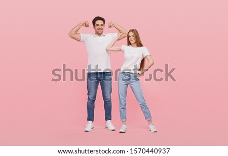 Similar – Image, Stock Photo Man shows biceps Biceps