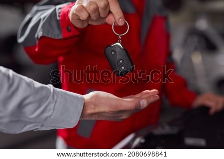 Similar – Image, Stock Photo Crop faceless mechanic working with drilling machine in factory
