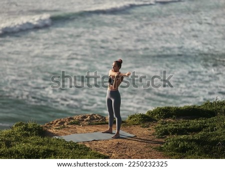 Similar – Image, Stock Photo Rocky cliffs near wavy ocean in sunlight