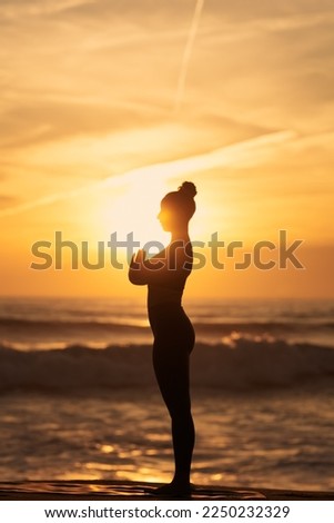 Similar – Image, Stock Photo Anonymous woman on mountain enjoying nature