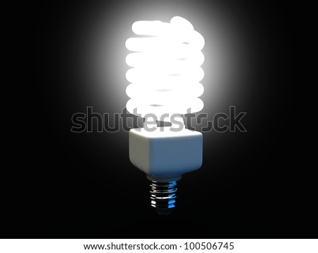 3d illustration of a compact fluorescent light bulb low energy