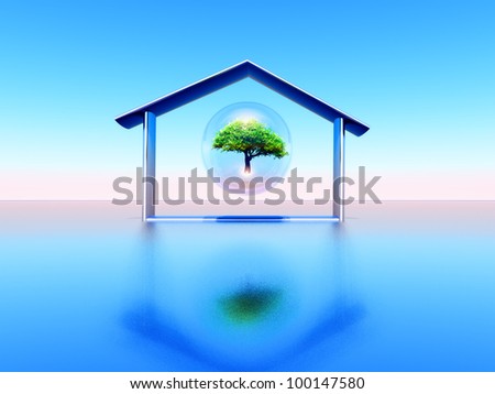 illustration of an ecological house