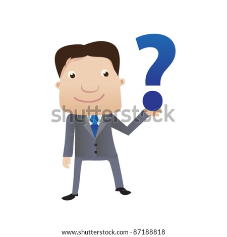 Businessman With Question Sign. Vector Character - 87188818 : Shutterstock