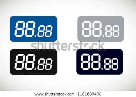 Price template for all numbers. Digital tag. Shape for writing or drawing cost of product. Store price labels for retail display. Vector illustration.