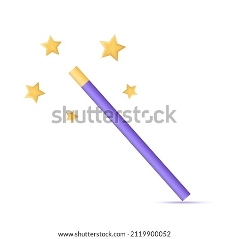 Magic wand tool. 3d render illustration