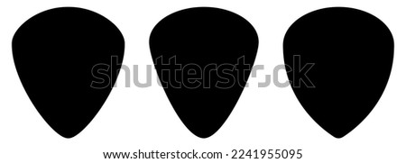 Guitar pick icons. Vector illustration isolated on white background
